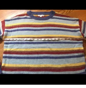 Emory Park NWOT Blue multi stripe crewneck pullover knit sweater size M thumbnail 5