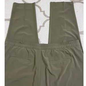 Banana Republic Airstretch Tapered Pants Olive Green Textured Ankle Size XL thumbnail 7