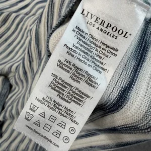 Liverpool Los Angeles Women's Small Striped Knit Top Crew Neck Blue Textured thumbnail 8