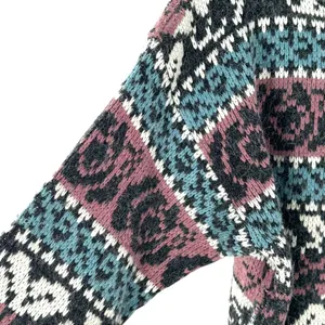 Vintage 80's Paris Sport Club Chunky Fair Isle Oversize Sweater M Breakfast Club thumbnail 5