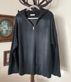 Aritzia Babaton 100% Wool Heavy Half Zip Sweater  thumbnail 1