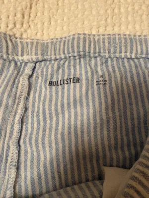 Hollister Striped Blue and White Linen Pants thumbnail 5