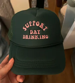 Day Drinking Trucker Hat Green thumbnail 1