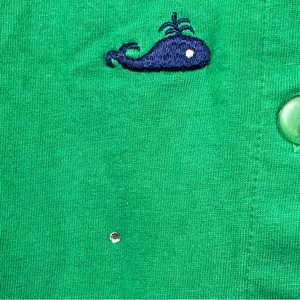 VTG Quacker Factory Green Cardigan with Whale Embroidery SZ:M thumbnail 4