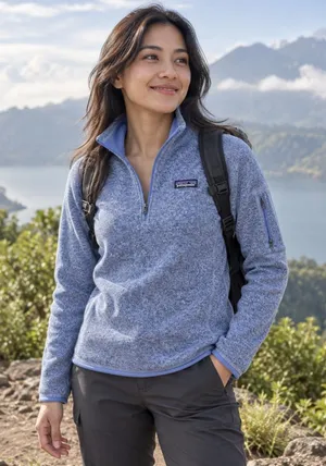 Patagonia Better Sweater 1/4 Zip Fleece Pullover Blue Marl STY25617 Womens M thumbnail 1