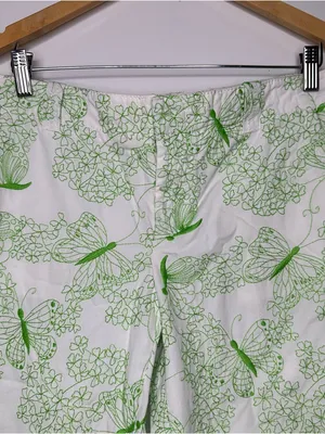 Lilly Pulitzer Green Embroidered Butterfly Print Crop Pants Size 6 thumbnail 4