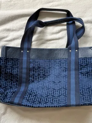 Tommy Hilfiger Navy and Midnight Blue Jacquard Logo Tote thumbnail 2