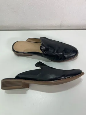 Michael Shannon Mule Loafers Black Leather Croc Embossed Academia Women's 9 .5 thumbnail 3