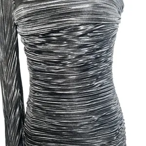 LUCY IN THE SKY Black One Shoulder Mini Dress‎ With Long Sleeve EUC Medium thumbnail 4