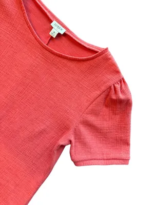 J.Crew Orange Textured Short Sleeve Top thumbnail 3