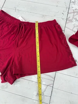 Victoria's Secret Red Lace-Trim Camisole & Short Sleep Set thumbnail 4