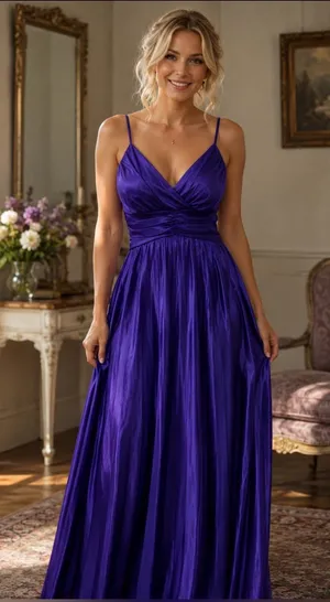Deb Purple Spaghetti Strap Formal Dress Medium thumbnail 1