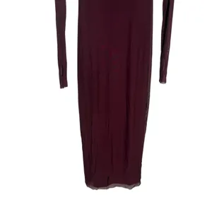 AFRM Revolve Shailene Fig Burgundy Mesh Long Sleeve Rosette Turtleneck Dress XS thumbnail 5