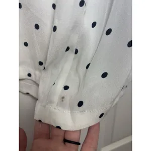 NWT Olivaceous Wide Leg White Black Polka Dot Lightweight Pants Medium Retro thumbnail 7