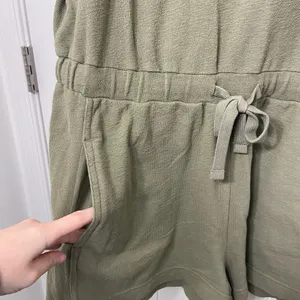 NWOT‎ Free Assembly women's comfy fit olive green drawstring waist romper large thumbnail 2