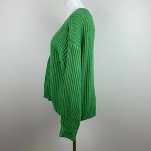 Code X Mode Cardigan Sweater S Chunky Knit Green Open Oversized‎ New thumbnail 6