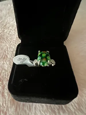 Women’s Gorgeous Stainless Steel Silver Gemstone Ring 16/8.5 US thumbnail 1