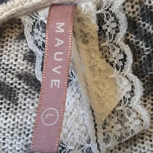 Mauve Tan & Burgundy Aztec Print Open Front Sweater WRAP Size Large thumbnail 6