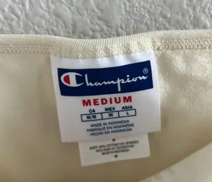 NWT Champion Retro Cream Branded Cami Baby Tank Top Medium thumbnail 6