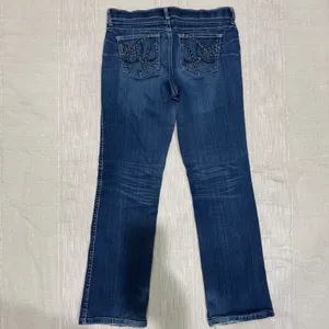 Wrangler Q-Baby 32x30 Ultimate Riding Jeans‎ Dark Wash Bootcut Star Detail 9/10 thumbnail 2