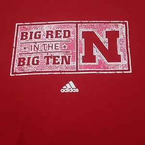 Red Nebraska Huskers Adidas Short Sleeve Tee (M) thumbnail 2