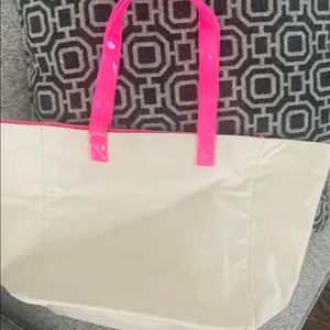 Juicy Couture Cream and Pink Canvas Tote thumbnail 4