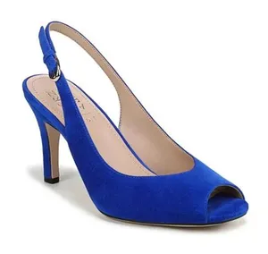 New 27 EDIT Naturalizer Alexa Photon Blue Suede Heels Size 8 thumbnail 1
