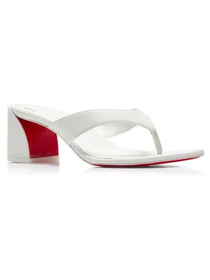 Christian Louboutin Janetonga 55mm Leather Thong Sandals in White thumbnail 2