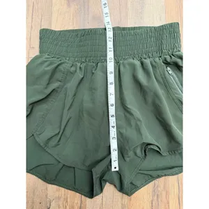 BCG Women's Olive Green Running Shorts Medium Zip Pocket‎ Activewear thumbnail 5
