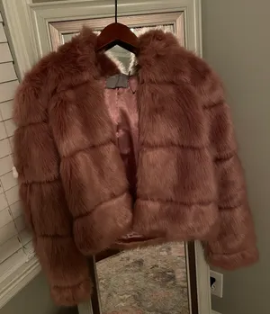 ASOS Pink Fur Coat thumbnail 1