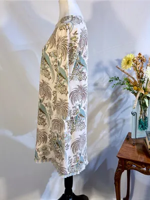 ☀️Spartina 449 Jane Peacock Palm Island Fringe Dress Peruvian Cotton Sz S🧡 thumbnail 9