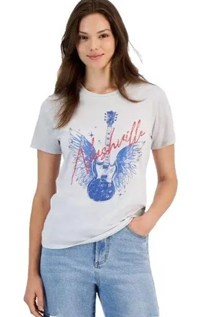 Rebellious One Juniors’ Nashville Graphic T‑Shirt Gray XS NWOT Country Music Tee thumbnail 1