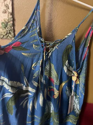 NWT Lagaci size M lace up from swing sundress beach coverup tropical. thumbnail 6