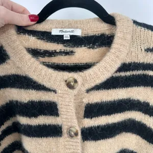 Madewell Deville Cardigan‎ Sweater in Tiger Stripe Size XXS Alpaca Wool Blend thumbnail 7