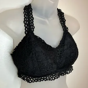 Maurices Black Lace Padded Racerback Bralette Size Large thumbnail 3