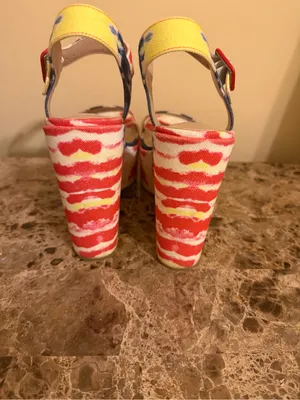 Steve Madden Multicolor Jean Tie Dye Canvas Platform Sandals thumbnail 4