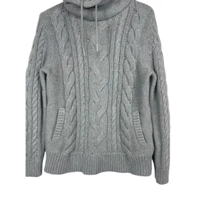L.L. Bean Cable Knit Cowl Neck Sweater Chunky PS Cozy Outdoor Heavy Heritage thumbnail 3