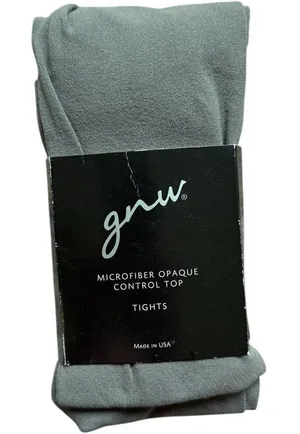 Brand New Womens GNW Microfiber Opaque Control Top Tights in Gray - Sz 5 thumbnail 1
