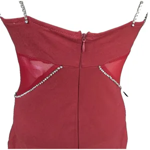 SUPERDOWN Jaxie Diamond Mini Dress Women's M Rust Embellished Sleeveless Party thumbnail 6