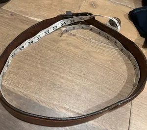 Vintage wester leather belt Brown Size M thumbnail 11