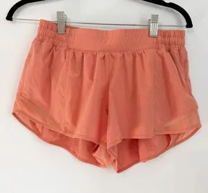 Lululemon Hotty Hot Lined Shorts coral size 8 athletic gym workout thumbnail 1