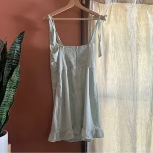 Abercrombie & Fitch Ruffle Mini Dress Babydoll Mint Green Preppy Pastel‎ Size M thumbnail 6