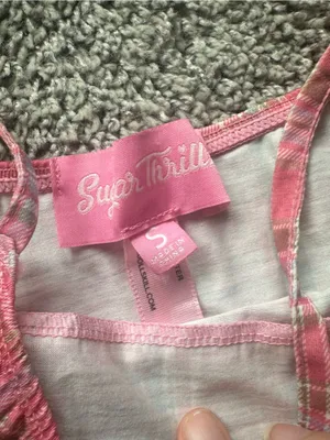 Sugar Thrillz Pink Plaid Mini Dress thumbnail 3