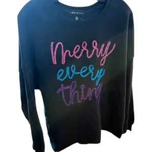 State of Mine Black Merry Everything Sweatshirt XL NWT thumbnail 2