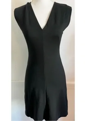 Everlane • The Sleeveless V-Neck Flare Dress in Black thumbnail 1