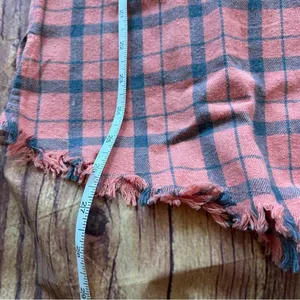 Women’s Hem & Thread Flannel Shirt Orange Blue Frayed Edges Size Large Oversized thumbnail 6