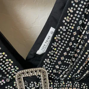 12th Tribe Black Violet Rhinestone-Studded Two Piece Set thumbnail 7