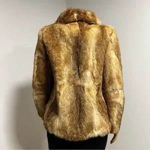 Opera Fur Jacket Women's Vintage Warm Luxury‎ Golden Brown thumbnail 2