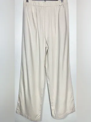 Risen Jeans Linen Blend Wide-Leg Pleated Trouser Pants Size Medium thumbnail 5