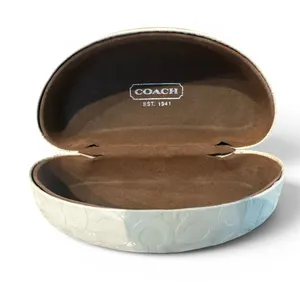 COACH Sunglasses‎ Eyeglasses White Clam Shell Hard Case Embossed thumbnail 1